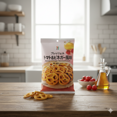 일본 세븐일레븐 프레첼 토마토&비네거 풍미