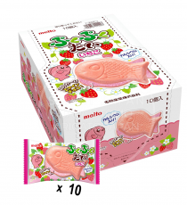 [10개세트] 메이토 푸쿠푸쿠타이 딸기맛/ 일본 붕어빵 과자