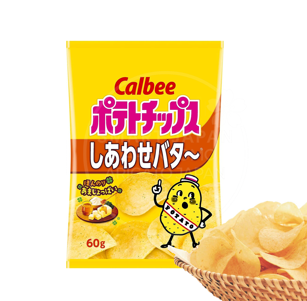 일본 가루비 포테이토칩 시아와세 행복버터맛 / 카루비 스낵