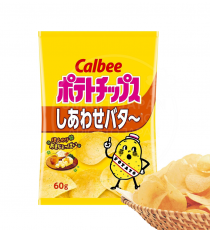 일본 가루비 포테이토칩 시아와세 행복버터맛 / 카루비 스낵