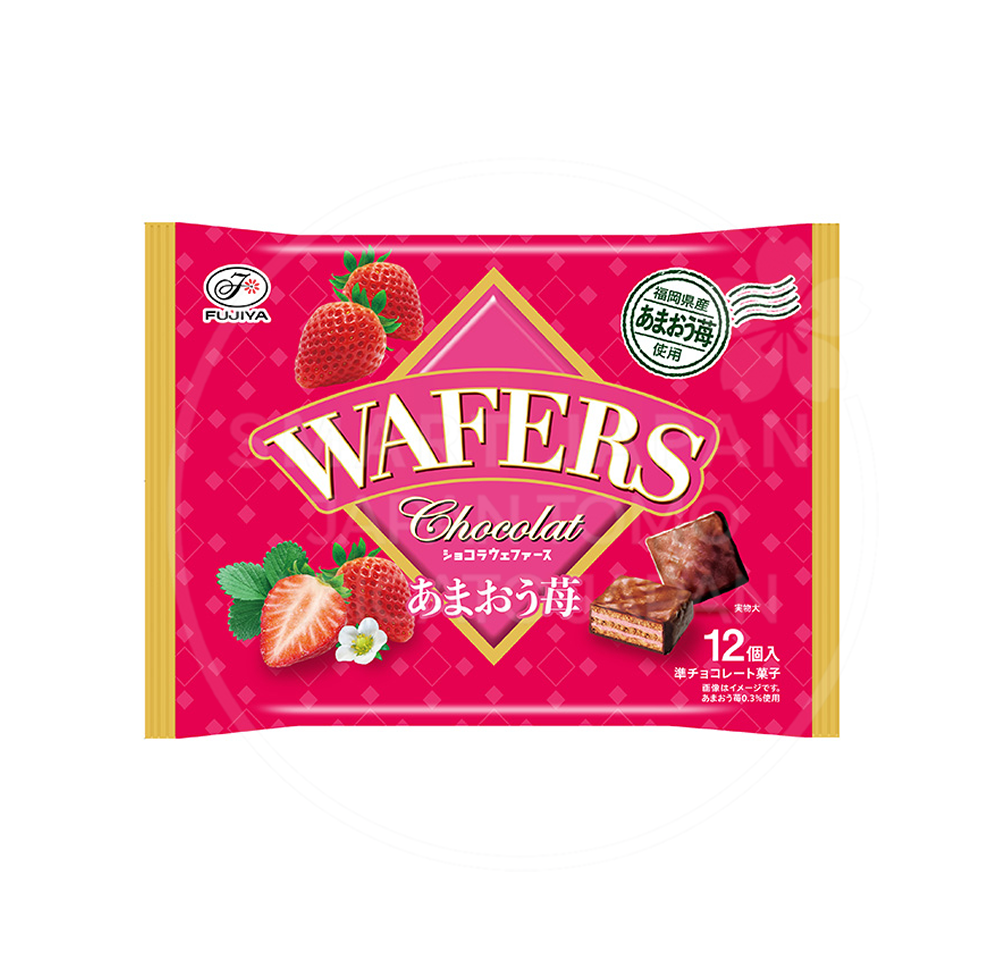후지야 쇼콜라 웨퍼스 아마오우 딸기맛 봉지형 / 일본 초콜릿