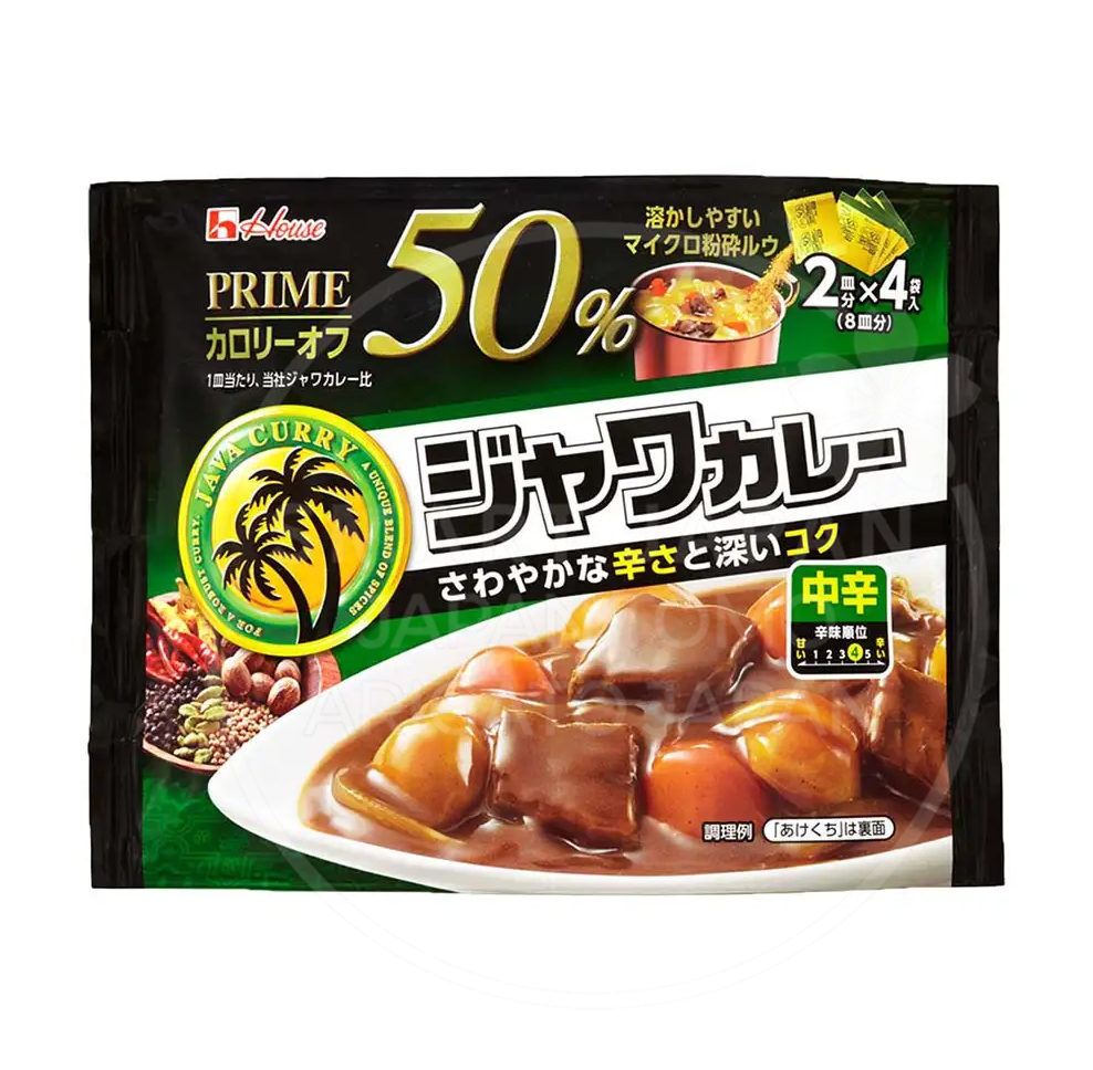 하우스 자와카레 고체가루 칼로리 50% 프라임 중간매운맛 (초록)
