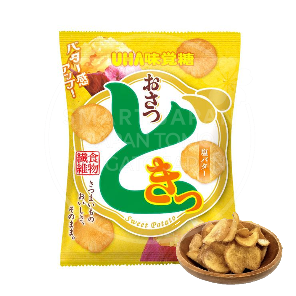 일본 UHA 미각당 오사츠도키 고구마칩 소금버터맛 봉지 65g /일본 과자
