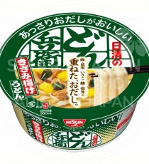 일본 닛신 돈베이 컵라면 앗사리다시 키자미아게 우동 초록, 68g