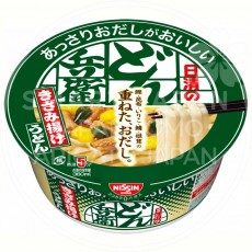 일본 닛신 돈베이 컵라면 앗사리다시 키자미아게 우동 초록, 68g