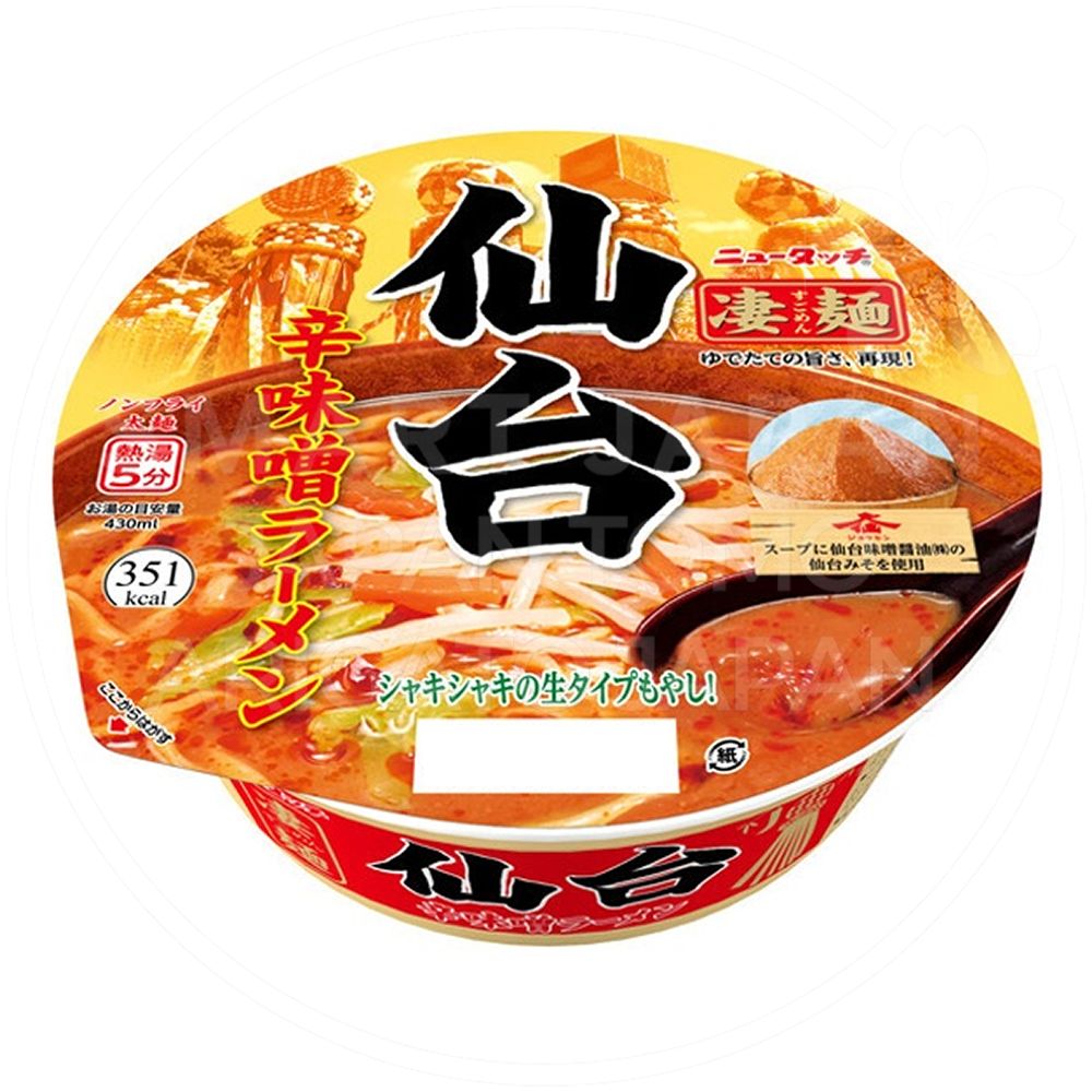 일본 야마다이 뉴터치 스고멘 센다이 매운 미소 된장 라멘 152g /일본 컵라면