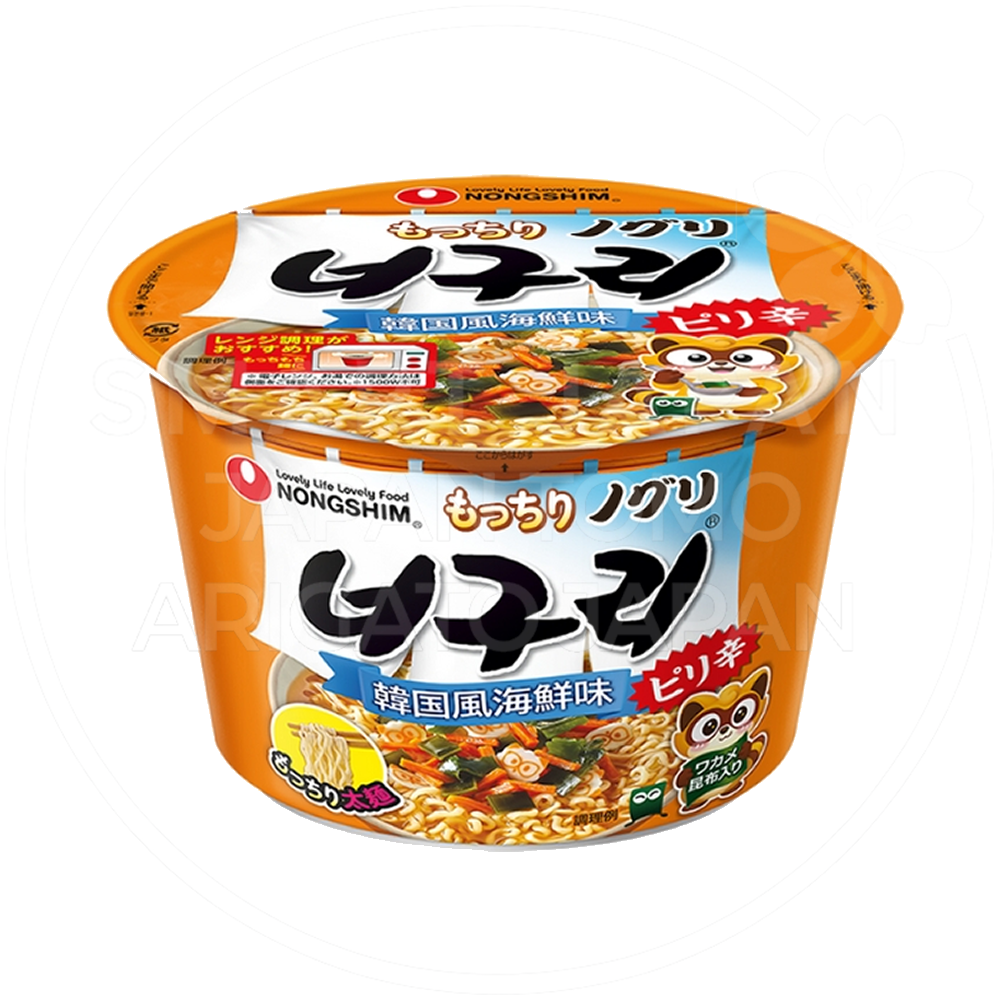 일본 농심 모찌리 너구리 한국풍 해물맛 컵라면 103g /일본 컵라면