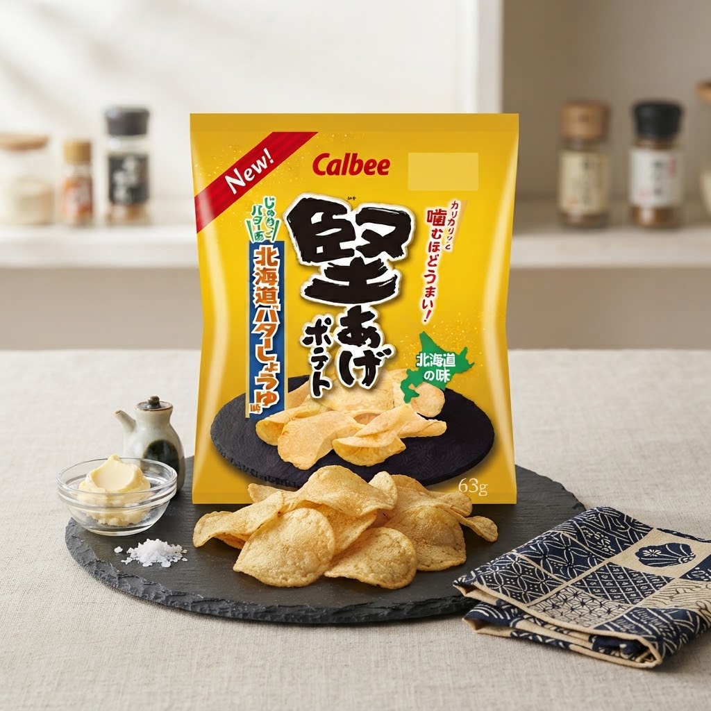 일본 가루비 카타아게 감자칩 홋카이도 버터간장맛 63g /일본 과자