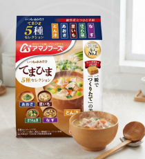 일본 아마노푸즈 즉석 된장국 이츠모노 미소시루 테마히마 5종셀렉션 오리지널 5봉입 주황 /일본 즉석된장국