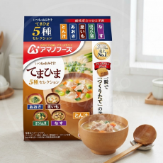 일본 아마노푸즈 즉석 된장국 이츠모노 미소시루 테마히마 5종셀렉션 오리지널 5봉입 주황 /일본 즉석된장국