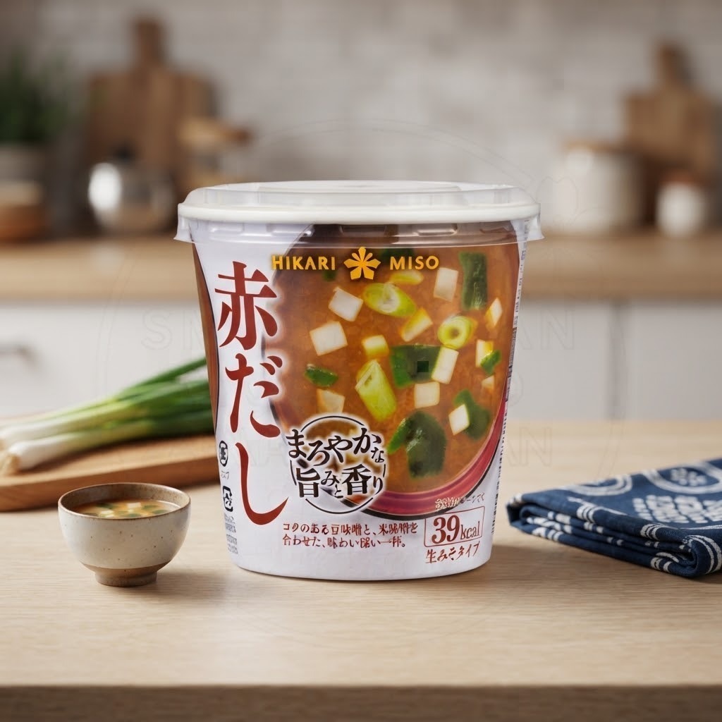 일본 히카리미소 즉석 된장국 컵타입 깊은 감칠맛과향 적된장맛 22.4g /일본 즉석된장국