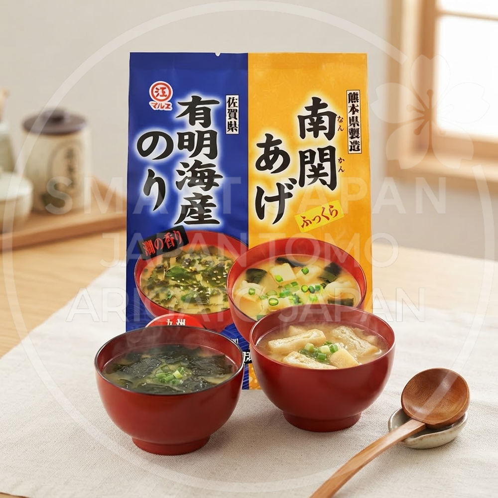 일본 마루에 즉석 된장국 난칸아게 유부 아리아케산 김 6봉입 126.9g /일본 즉석된장국