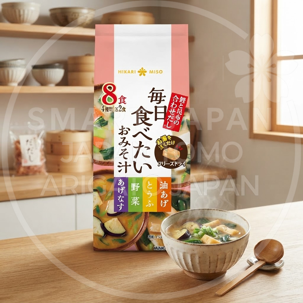 일본 히카리미소 즉석 된장국 매일 먹고 싶은 미소시루 4종 8봉입 65g /일본 즉석된장국