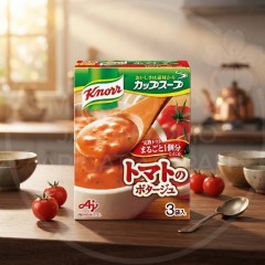 일본 크노르 컵스프 완숙토마토 통째로 1개분 포타주맛 3봉입