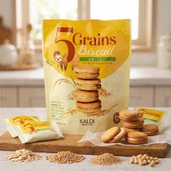 칼디 오곡비스켓 아몬드밀크크림 7매 / 일본 KALDI 80g