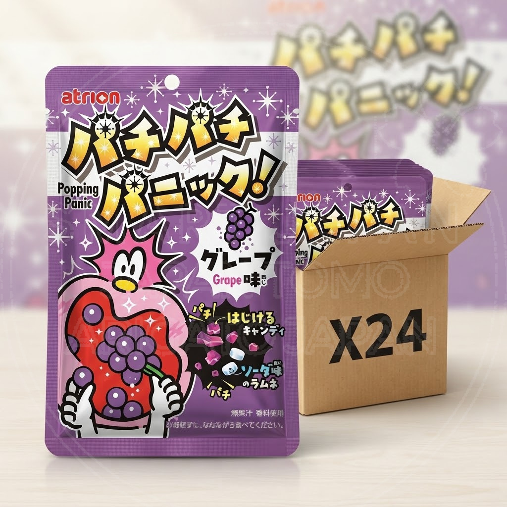 일본 아트리온 파치파치패닉 그레이프맛 24개입 세트 빨강 120g