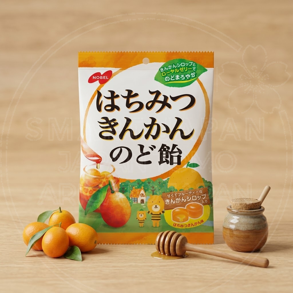 일본 노벨 벌꿀 금귤 킨칸 목캔디 사탕 110g