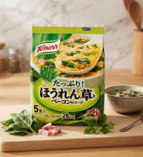 일본 아지노모토 크노르 즉석스프 knorr 시금치베이컨맛 5봉입
