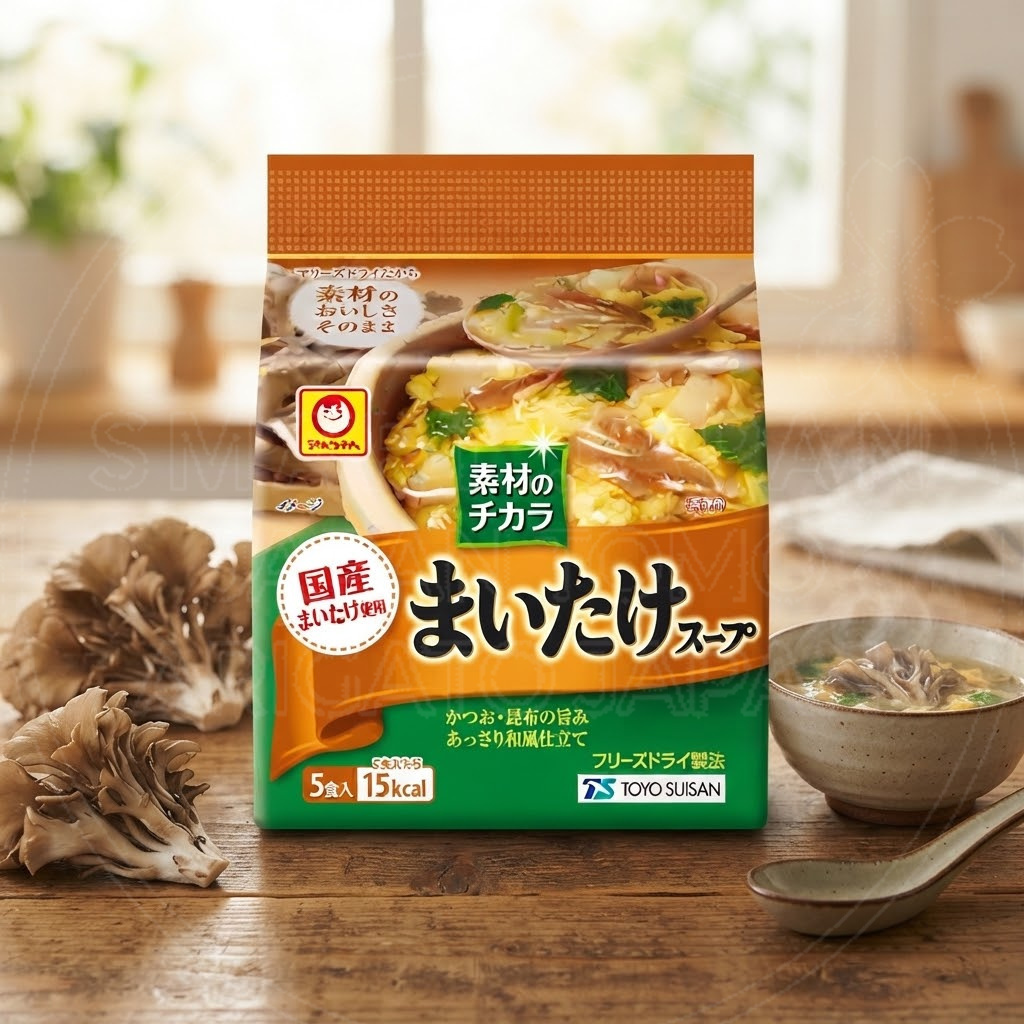 일본 마루짱 소재의 힘 즉석 스프 마이타케 버섯맛 주황 5식입 22g