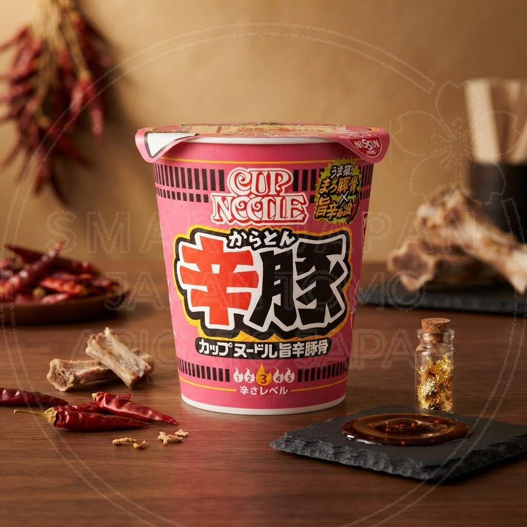 일본 닛신 컵누들 카라톤 매운 돈코츠맛 컵라면 83g