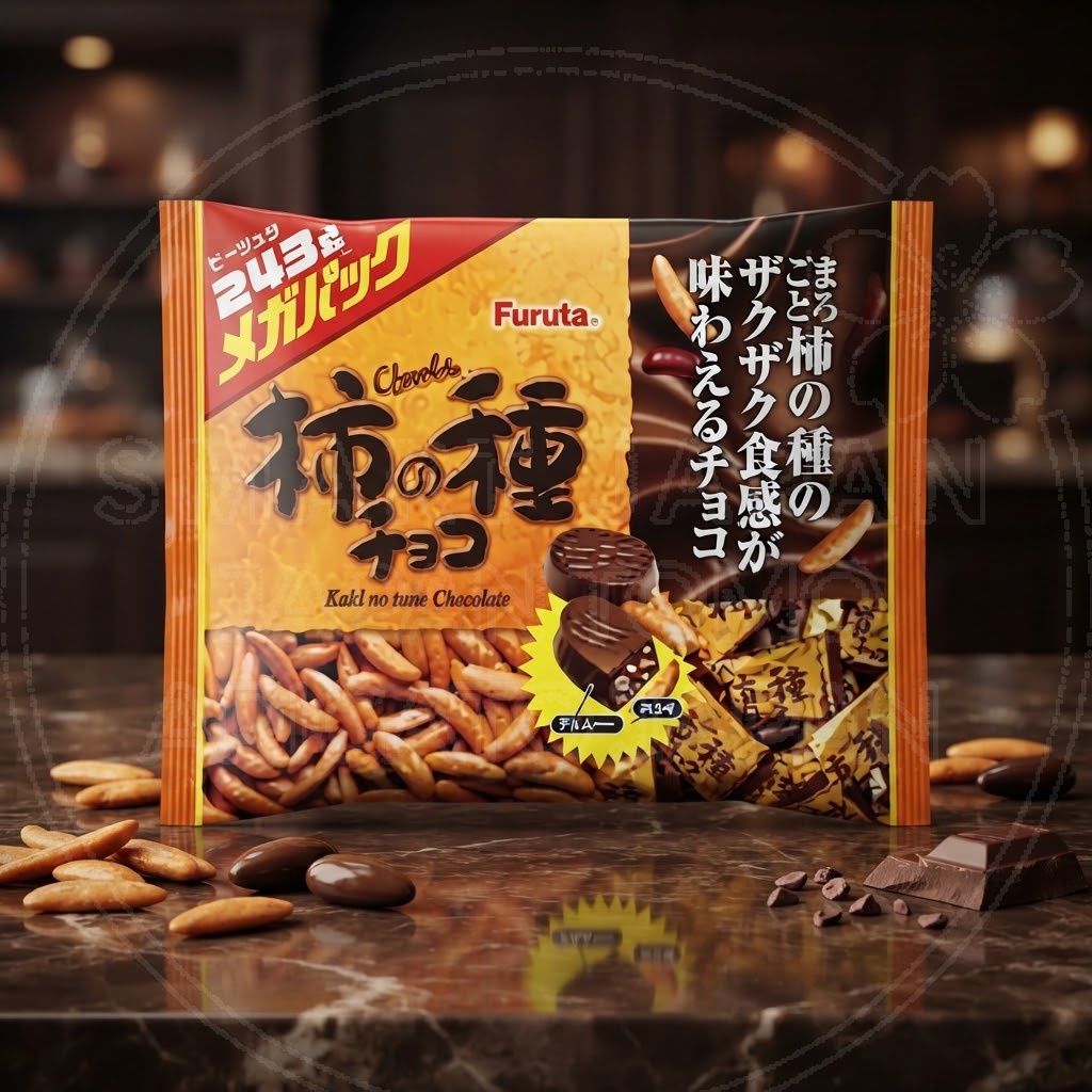 일본 후루타 카키노타네 초코 대용량 메가팩 봉지타입 243g