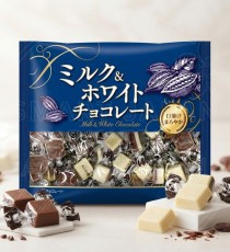 일본 테라사와 히토쿠치 한입 초콜릿 봉지타입 밀크&화이트 파랑 118g
