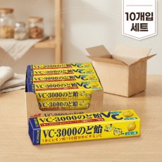 [10개세트] 일본 노벨 VC-3000 무설탕 비타민C 목캔디 레몬맛 10개입 스틱타입