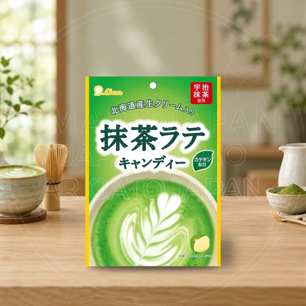 일본 라이온 말차라떼 캔디 50g 초록 봉지 /일본 사탕