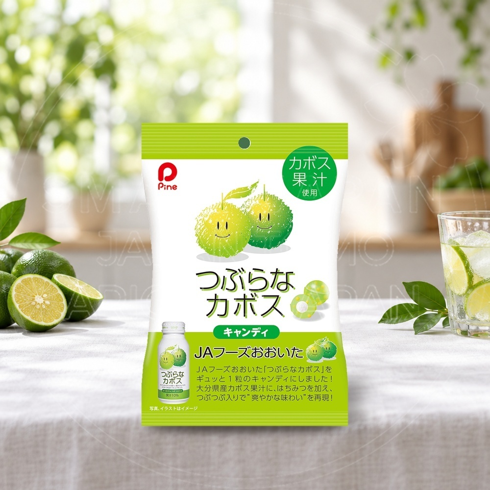 일본 파인 츠부라나 카보스 캔디 70g 연두 봉지 /일본 사탕