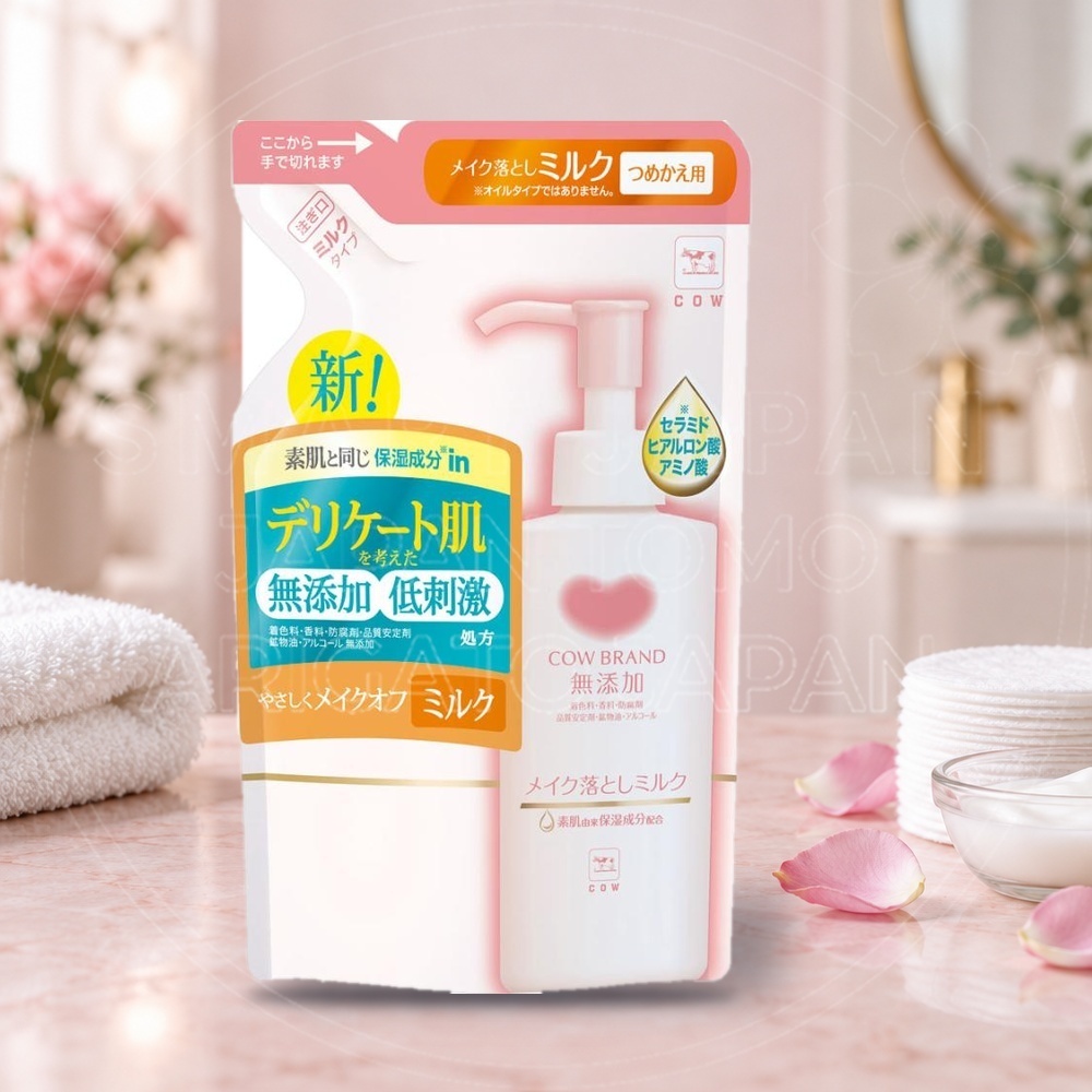 일본 카우브랜드 무첨가 메이크업 클렌징 밀크 리필 130ml