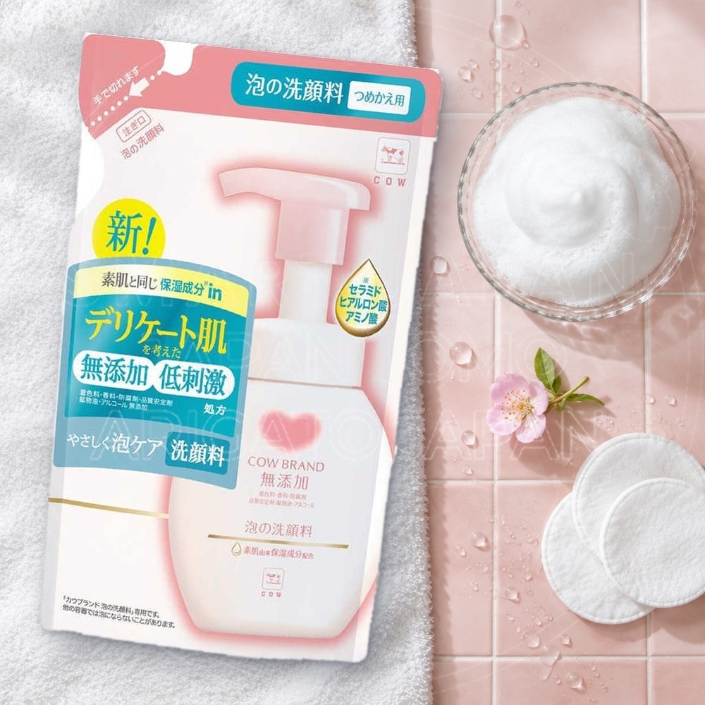 일본 카우브랜드 무첨가 거품 세안제 클렌징폼 리필 140ml