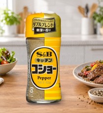 일본 에스비 키친 코쇼 화이트 블랙 블렌드 후추 노랑 병 52g