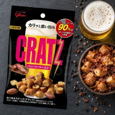 일본 글리코 크랏츠 페퍼베이컨 맥주안주 스낵 42g