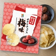 일본 세븐일레븐 프리미엄 감자칩 매실맛 43g
