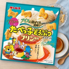 일본 긴비스 아이스 토핑용 미니 타베코 동물 비스킷 푸딩맛 40g