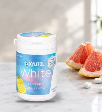 일본 롯데 자일리톨 화이트 불소 그레이프후르츠 껌 보틀 125g 분홍