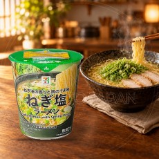 일본 세븐일레븐 프리미엄 네기시오 파 소금 라멘 컵라면 93g