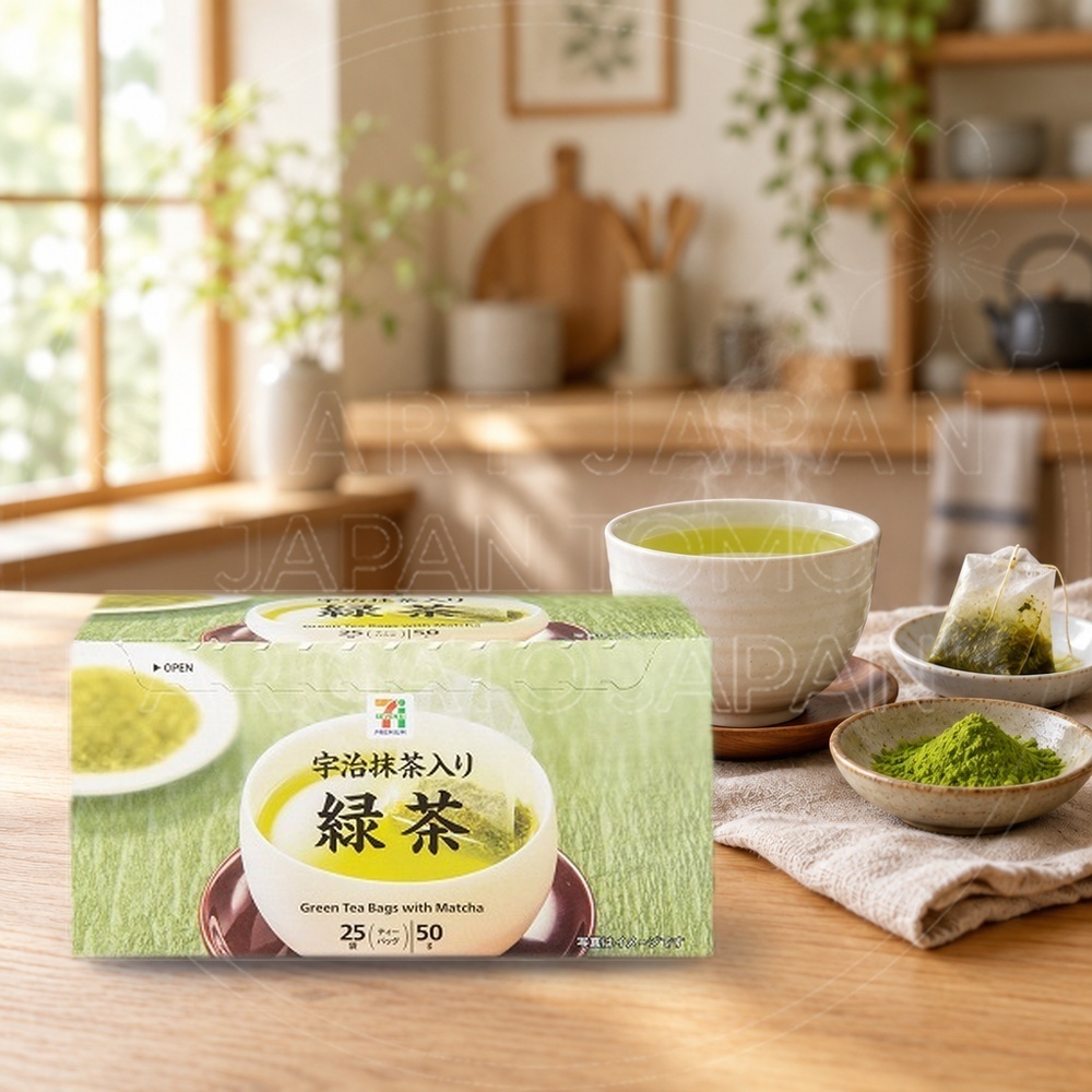 일본 세븐일레븐 우지말차 녹차 티백 25개입 50g
