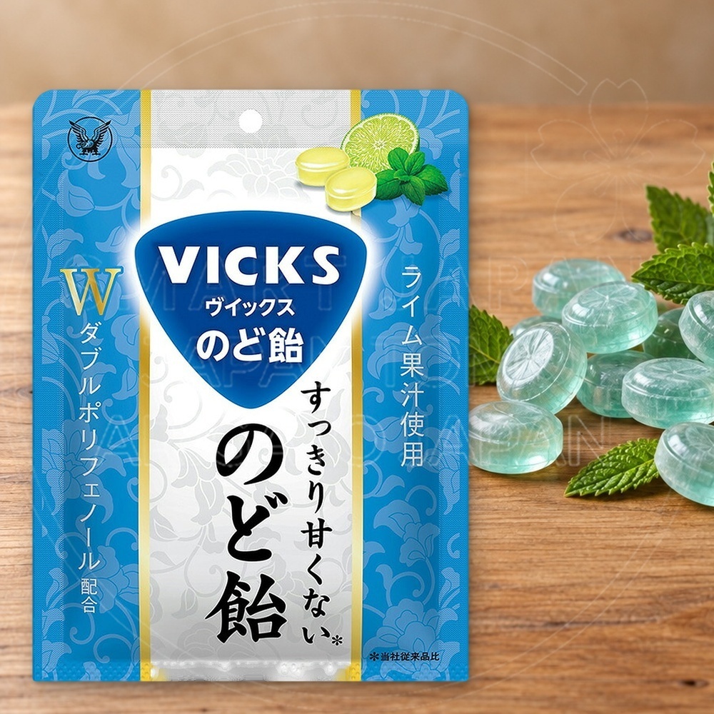 일본 다이쇼 빅스 VICKS 달지 않은 상쾌 목캔디 /일본 사탕