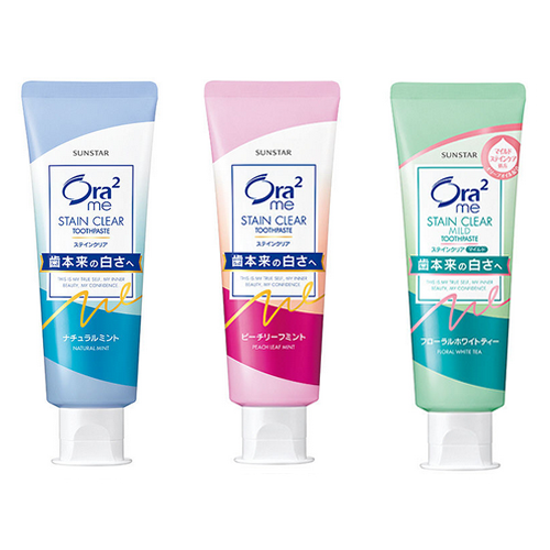 선스타 오라2 (Ora2) 스테인클리어 치약 130g 3종_복숭아치약_오라치약
