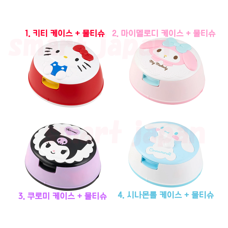 캐릭터 물티슈 케이스+물티슈 / 도라에몽 키티 피카츄 마이멜로디 피카츄 호빵맨 시나몬롤