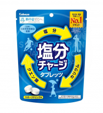 카바야 염분 차지 충전 타블렛 스포츠드링크맛 캔디 [파랑]/ 일본 소금 사탕