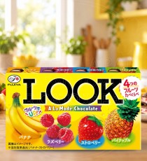 일본 후지야 LOOK 룩 초콜릿 아라모드 4가지 과일맛 12개입 46g 노랑 박스