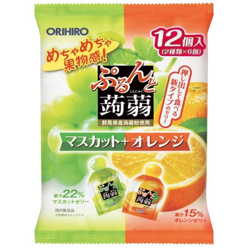 [오리히로] 곤약젤리 청포도+오렌지맛 12개입